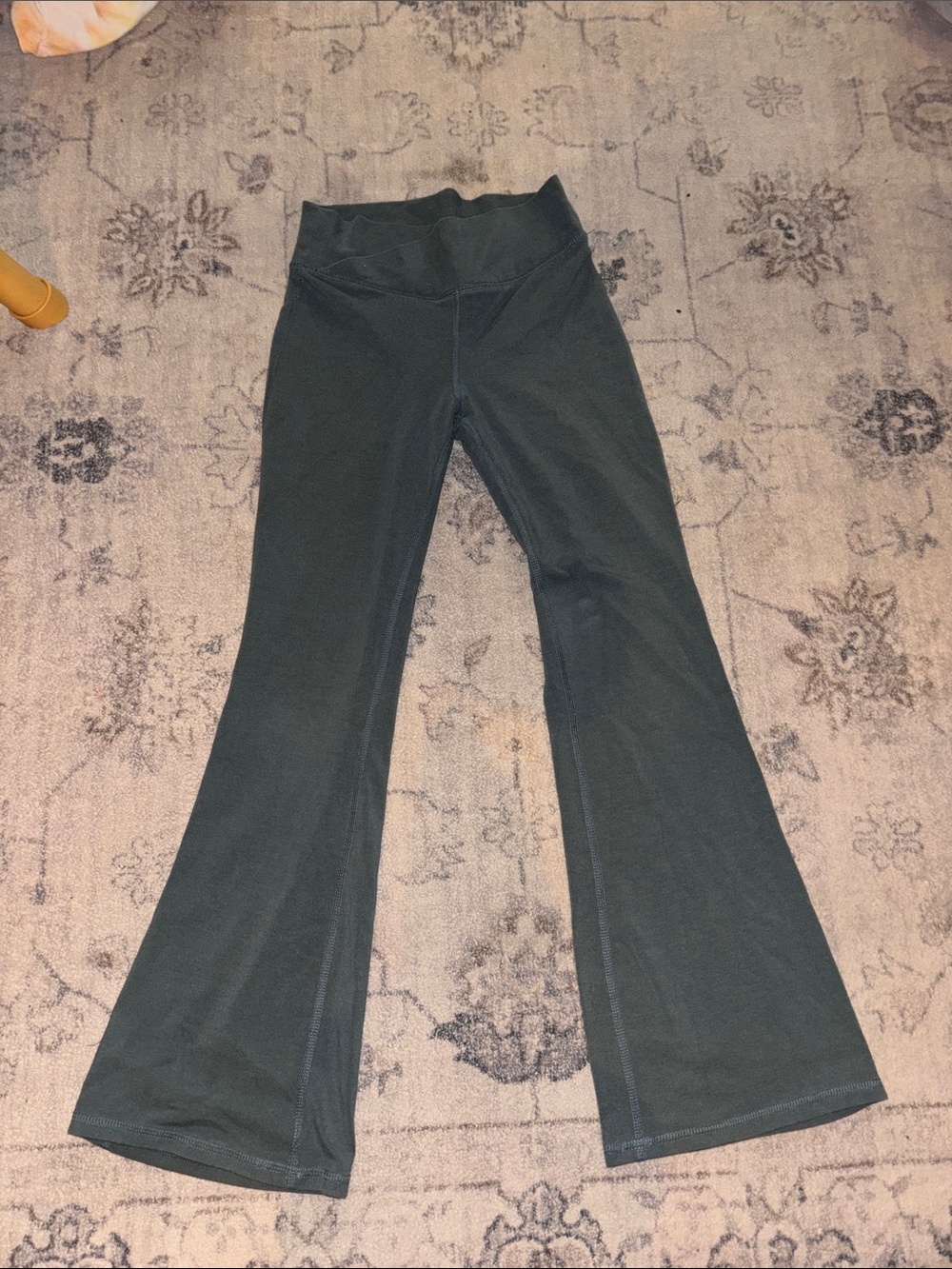 Kids Dark Green Flared Active Leggings